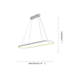 Modern Linear Rectangle LED Chandelier Dimmable Pendant Light for Dining Room