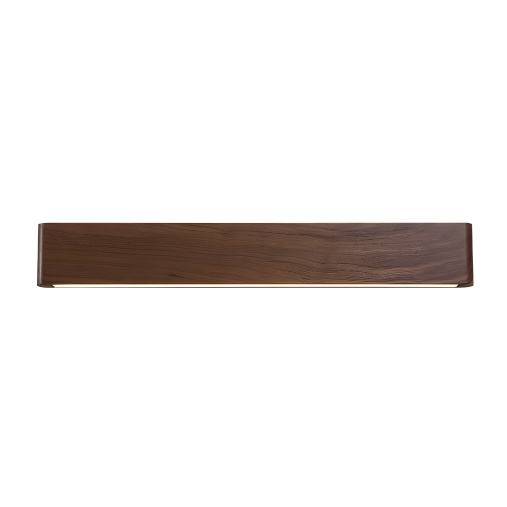 Modern Linear Walnut Wood LED Wall Sconce with Adjustable Color Temperature for Bedroom and Living Room