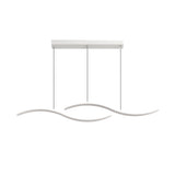 Modern Linear Wavy LED Island Chandelier for Dining Room and Bar with 3 Step Color Dimming