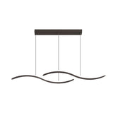 Modern Linear Wavy LED Island Chandelier for Dining Room and Bar with 3 Step Color Dimming