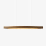 Modern Linear Wood LED Pendant Light for Dining Room Kitchen Island Office