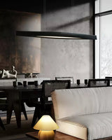 Modern Linear Wood LED Pendant Light for Dining Room Kitchen Island Office