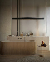 Modern Linear Wood LED Pendant Light for Dining Room Kitchen Island Office