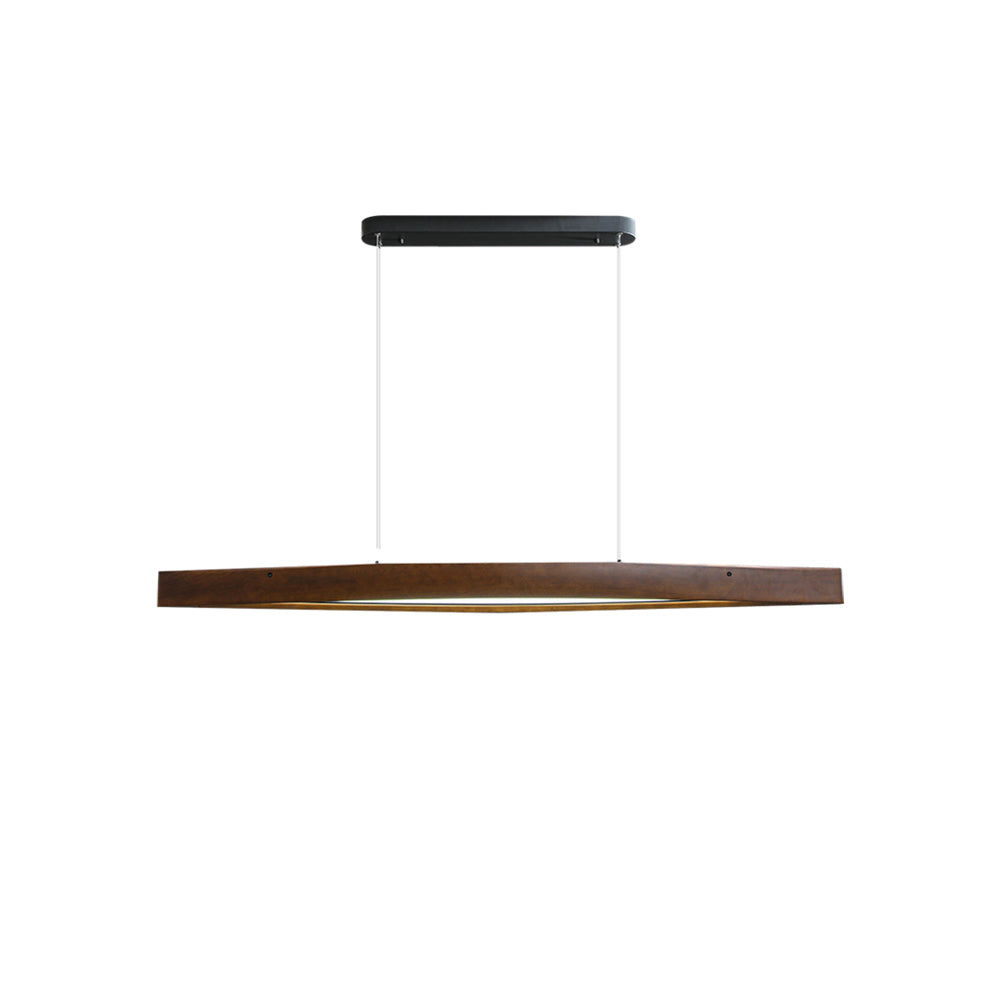 Modern Linear Wood LED Pendant Light for Dining Room Kitchen Island Office