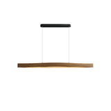 Modern Linear Wood LED Pendant Light for Dining Room Kitchen Island Office