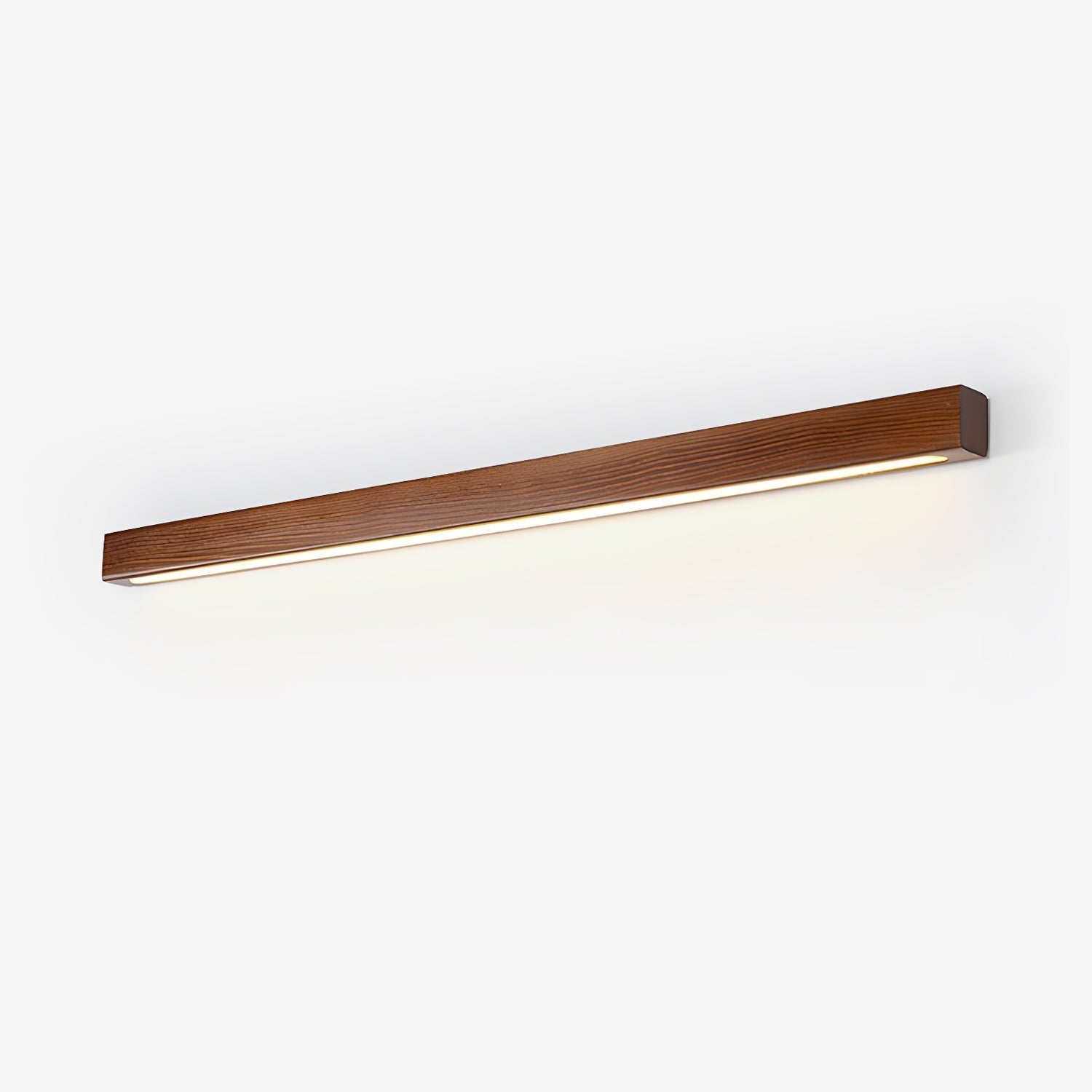 Modern Linear Wood LED Wall Sconce for Hallway and Mirror Lighting in Walnut Finish