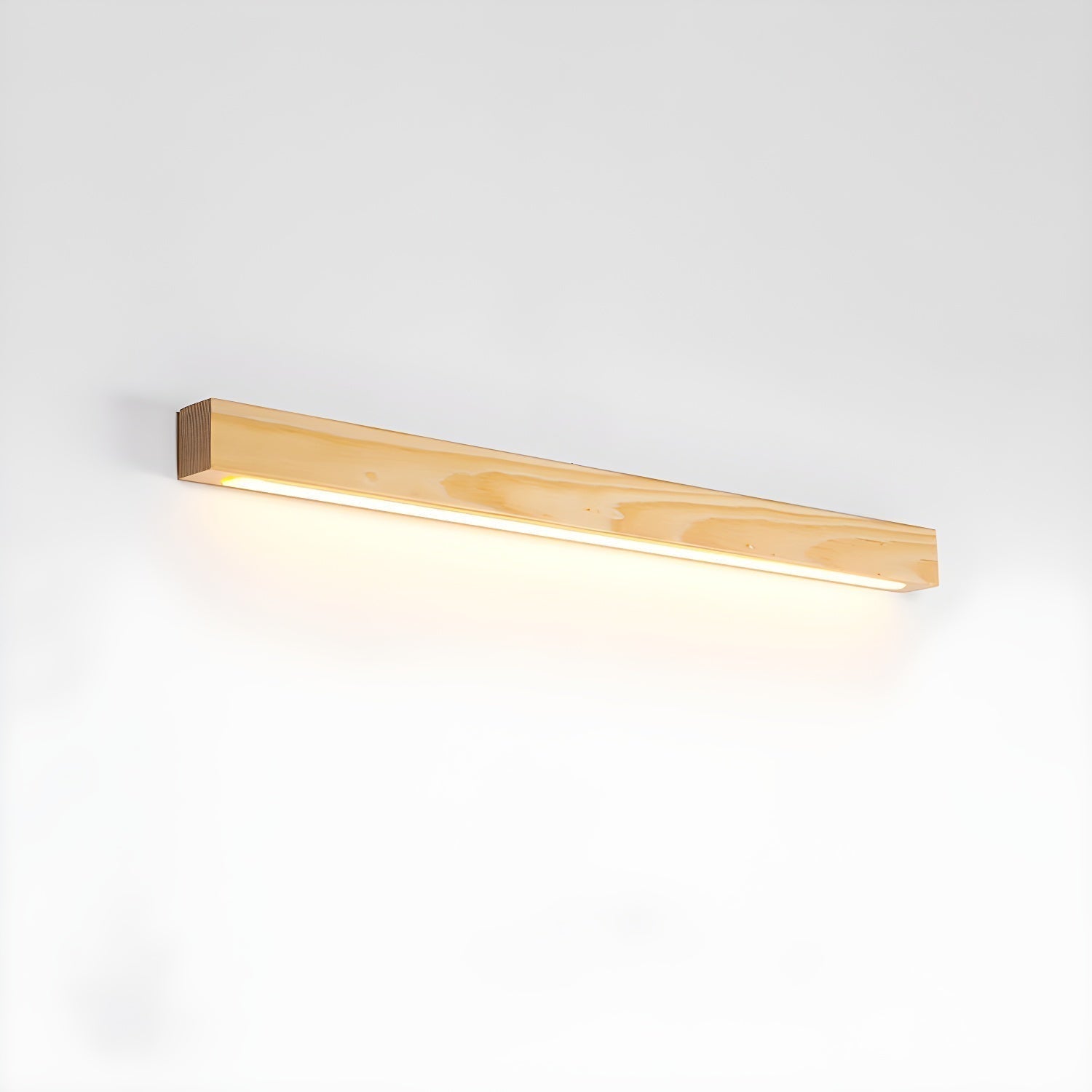 Modern Linear Wood LED Wall Sconce for Hallway and Mirror Lighting in Walnut Finish