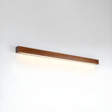 Modern Linear Wood LED Wall Sconce for Hallway and Mirror Lighting in Walnut Finish