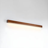 Modern Linear Wood LED Wall Sconce for Hallway and Mirror Lighting in Walnut Finish