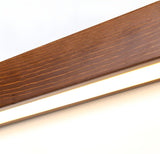 Modern Linear Wood LED Wall Sconce for Hallway and Mirror Lighting in Walnut Finish