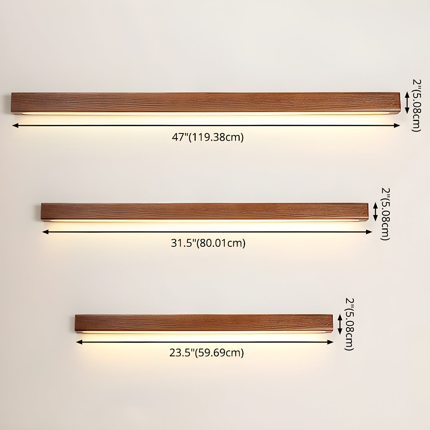 Modern Linear Wood LED Wall Sconce for Hallway and Mirror Lighting in Walnut Finish