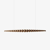 Modern Linear Wooden Sphere Pendant Light Minimalist Orb LED Hanging Chandelier