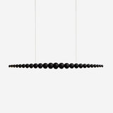 Modern Linear Wooden Sphere Pendant Light Minimalist Orb LED Hanging Chandelier