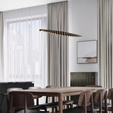 Modern Linear Wooden Sphere Pendant Light Minimalist Orb LED Hanging Chandelier