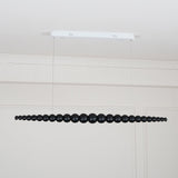 Modern Linear Wooden Sphere Pendant Light Minimalist Orb LED Hanging Chandelier
