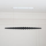 Modern Linear Wooden Sphere Pendant Light Minimalist Orb LED Hanging Chandelier