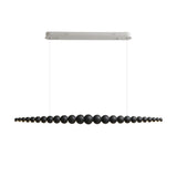 Modern Linear Wooden Sphere Pendant Light Minimalist Orb LED Hanging Chandelier
