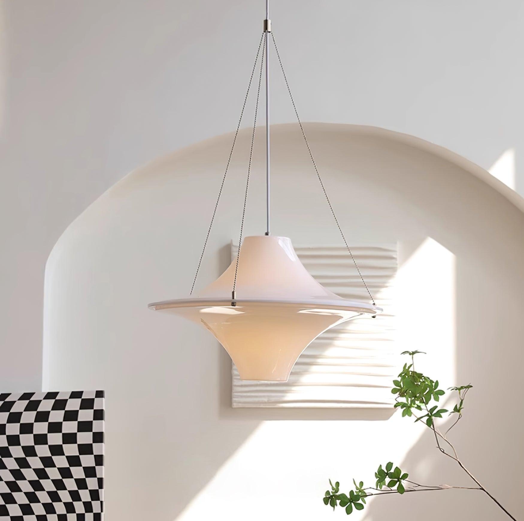 Modern Lokki Disc Pendant Lamp with White Acrylic Shade and Adjustable Suspension