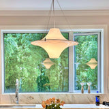 Modern Lokki Disc Pendant Lamp with White Acrylic Shade and Adjustable Suspension