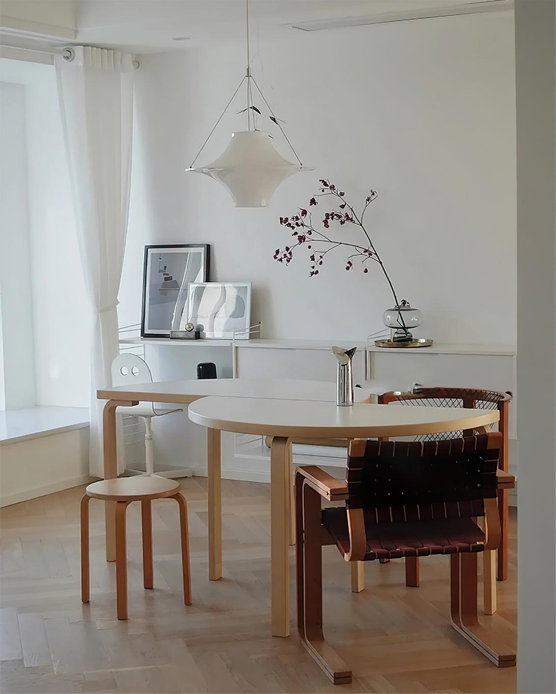 Modern Lokki Disc Pendant Lamp with White Acrylic Shade and Adjustable Suspension