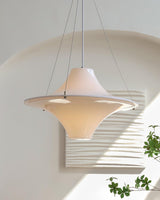 Modern Lokki Disc Pendant Lamp with White Acrylic Shade and Adjustable Suspension