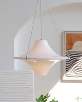 Modern Lokki Disc Pendant Lamp with White Acrylic Shade and Adjustable Suspension