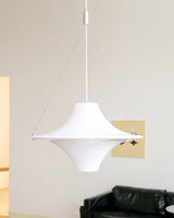 Modern Lokki Disc Pendant Lamp with White Acrylic Shade and Adjustable Suspension