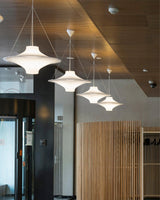 Modern Lokki Disc Pendant Lamp with White Acrylic Shade and Adjustable Suspension