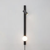 Modern Long Arm Brass Plug in Wall Sconce with Glass Shade Indoor Light Set of 2