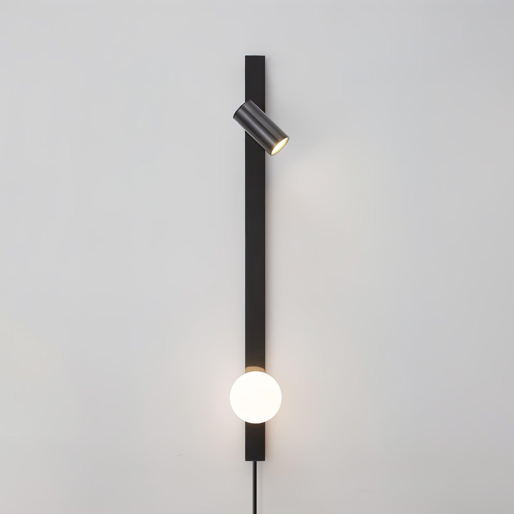 Modern Long Arm Brass Plug in Wall Sconce with Glass Shade Indoor Light Set of 2