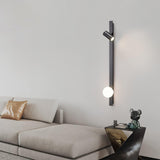 Modern Long Arm Brass Plug in Wall Sconce with Glass Shade Indoor Light Set of 2
