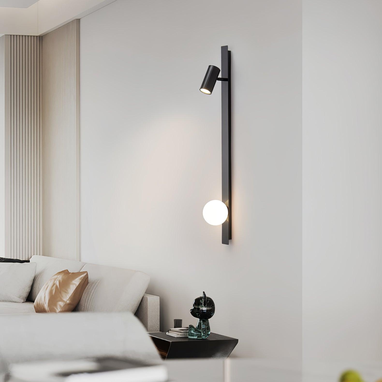 Modern Long Arm Brass Plug in Wall Sconce with Glass Shade Indoor Light Set of 2