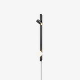 Modern Long Arm Brass Plug in Wall Sconce with Glass Shade Indoor Light Set of 2