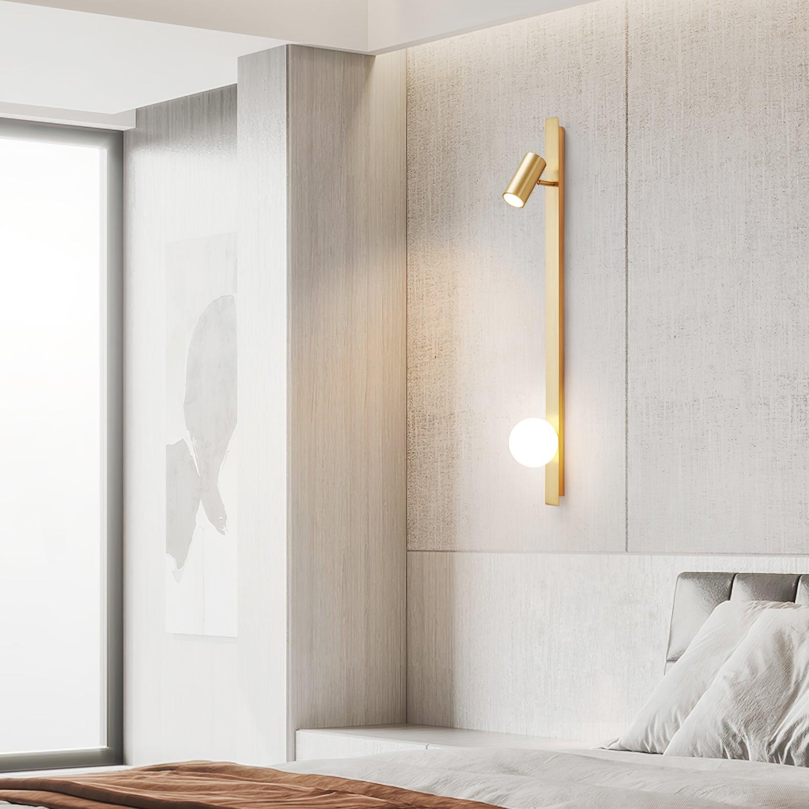 Modern Long Arm Brass Plug in Wall Sconce with Glass Shade Indoor Light Set of 2