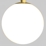 Modern Long Arm Linear Chandelier Glass Globe Ceiling Light Fixture for Living Room
