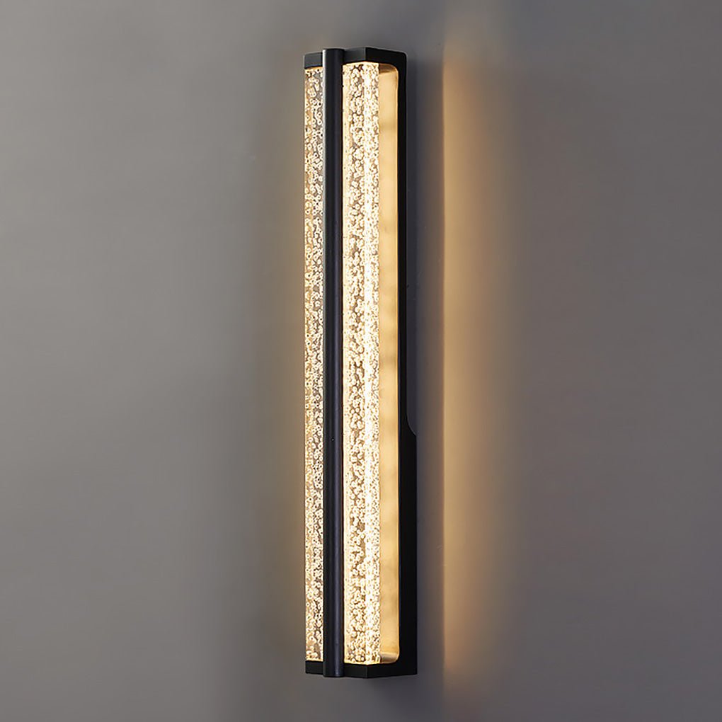 Modern Long Strip Crystal Wall Sconce Outdoor Stainless Steel LED Staircase Lighting Fixture