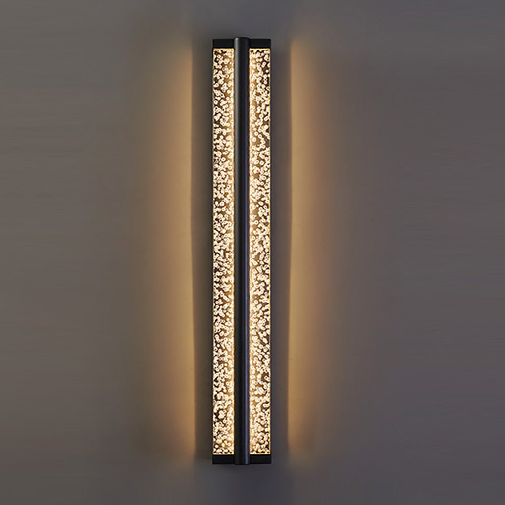 Modern Long Strip Crystal Wall Sconce Outdoor Stainless Steel LED Staircase Lighting Fixture