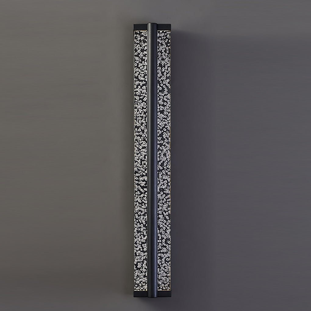 Modern Long Strip Crystal Wall Sconce Outdoor Stainless Steel LED Staircase Lighting Fixture