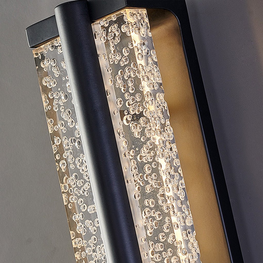 Modern Long Strip Crystal Wall Sconce Outdoor Stainless Steel LED Staircase Lighting Fixture