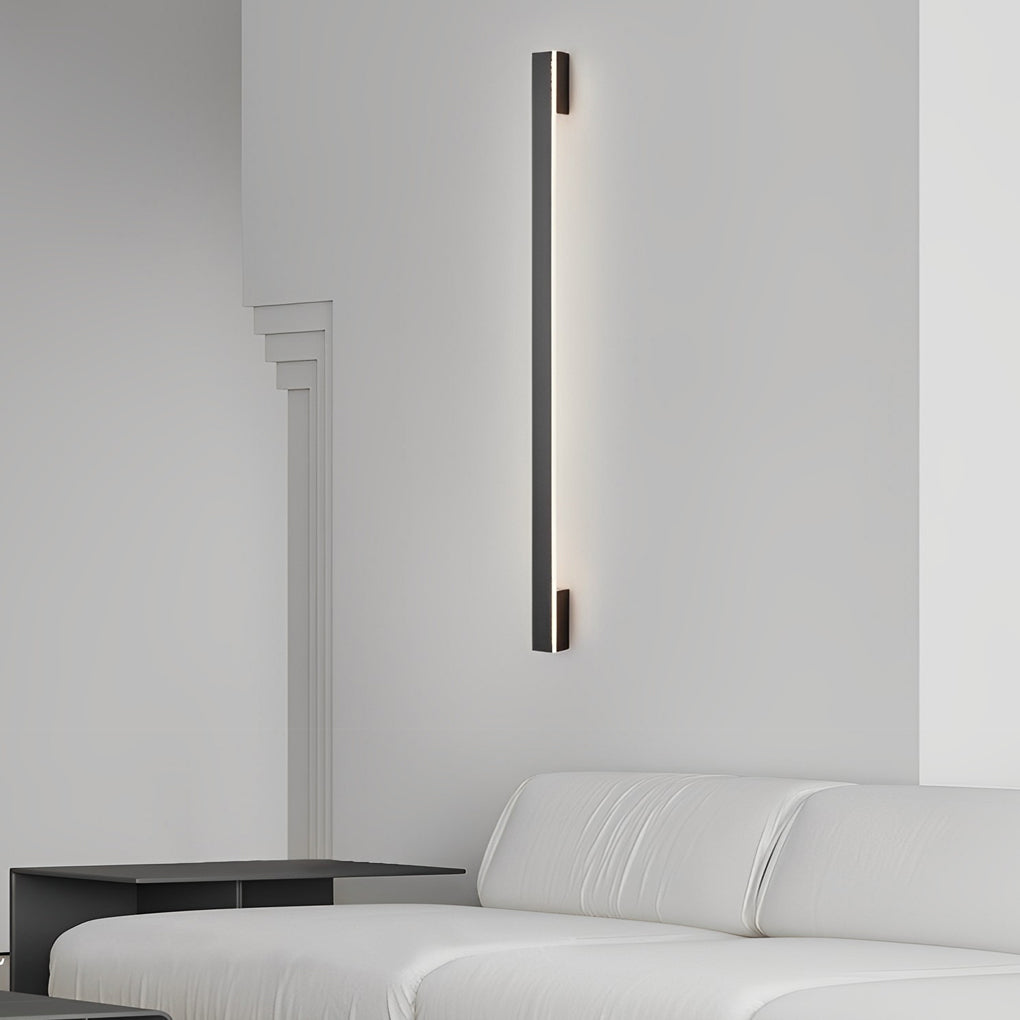 Modern Long Strip LED Wall Sconce Minimalist Copper Lighting Three Step Dimming for Bedroom Corridor