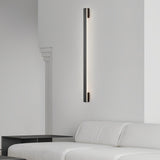 Modern Long Strip LED Wall Sconce Minimalist Copper Lighting Three Step Dimming for Bedroom Corridor