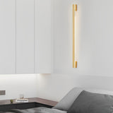 Modern Long Strip LED Wall Sconce Minimalist Copper Lighting Three Step Dimming for Bedroom Corridor