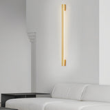 Modern Long Strip LED Wall Sconce Minimalist Copper Lighting Three Step Dimming for Bedroom Corridor
