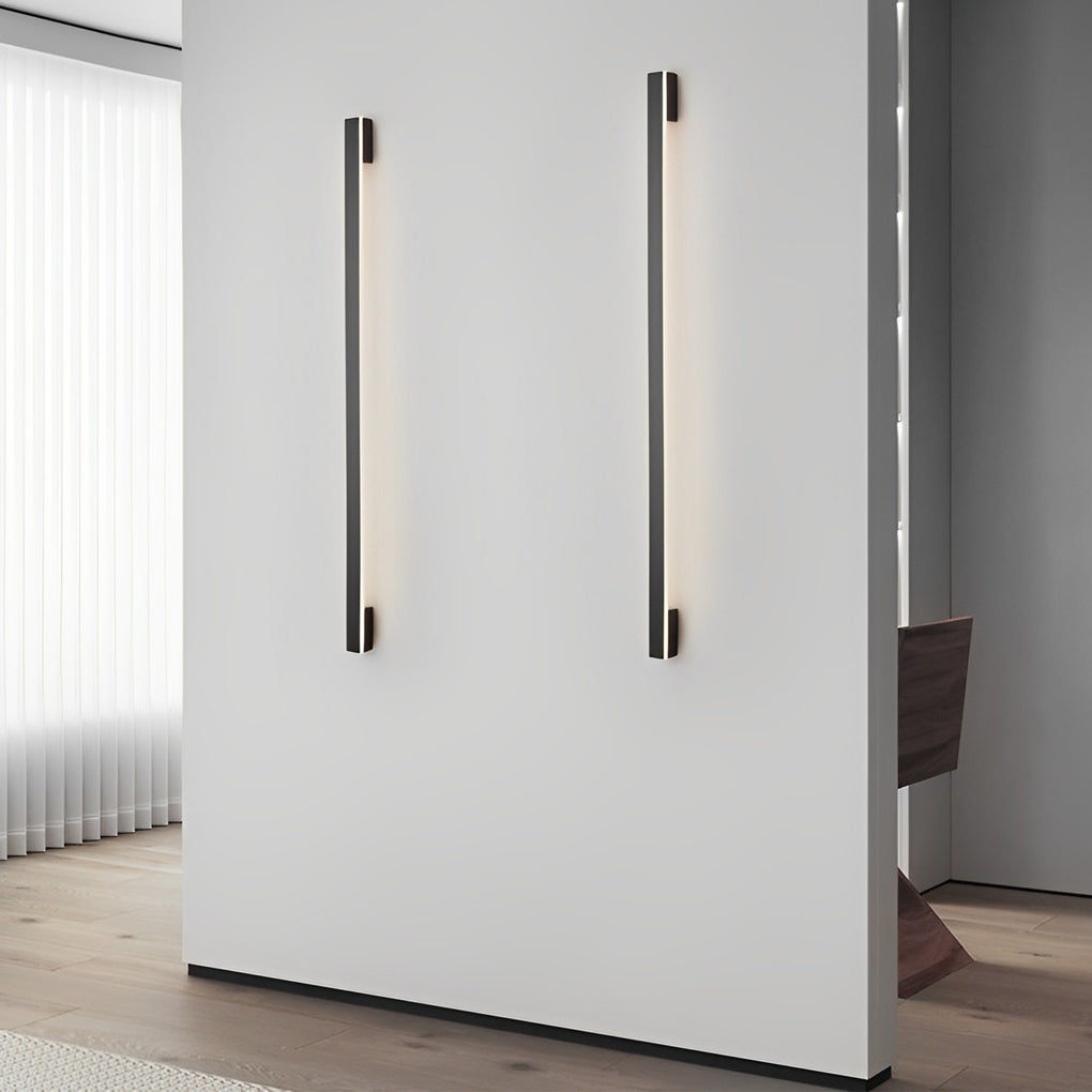Modern Long Strip LED Wall Sconce Minimalist Copper Lighting Three Step Dimming for Bedroom Corridor