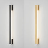 Modern Long Strip LED Wall Sconce Minimalist Copper Lighting Three Step Dimming for Bedroom Corridor