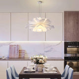 Modern Lotus Flower Pendant Light Fixture White Acrylic Petal Hanging Ceiling Lamp