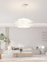 Modern Lotus Flower Pendant Light Fixture White Acrylic Petal Hanging Ceiling Lamp