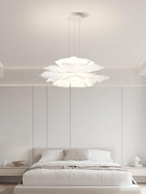 Modern Lotus Flower Pendant Light Fixture White Acrylic Petal Hanging Ceiling Lamp