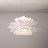 Modern Lotus Flower Pendant Light Fixture White Acrylic Petal Hanging Ceiling Lamp