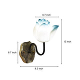 Modern Lotus Flower Resin Wall Sconce with 3 Color Dimming for Bedroom and Living Room Lighting